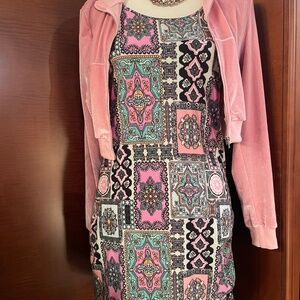 HOT KISS Y2k Pink Pattern Bodycon Dress